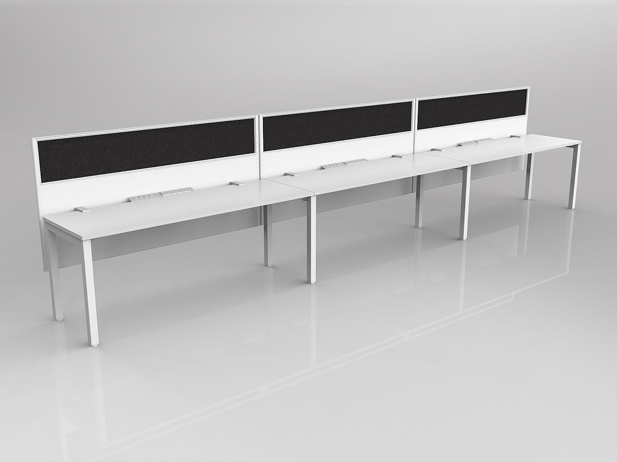 OL Axis 3 User Single Sided Workstation with Hung Screen - Breathe Fabric