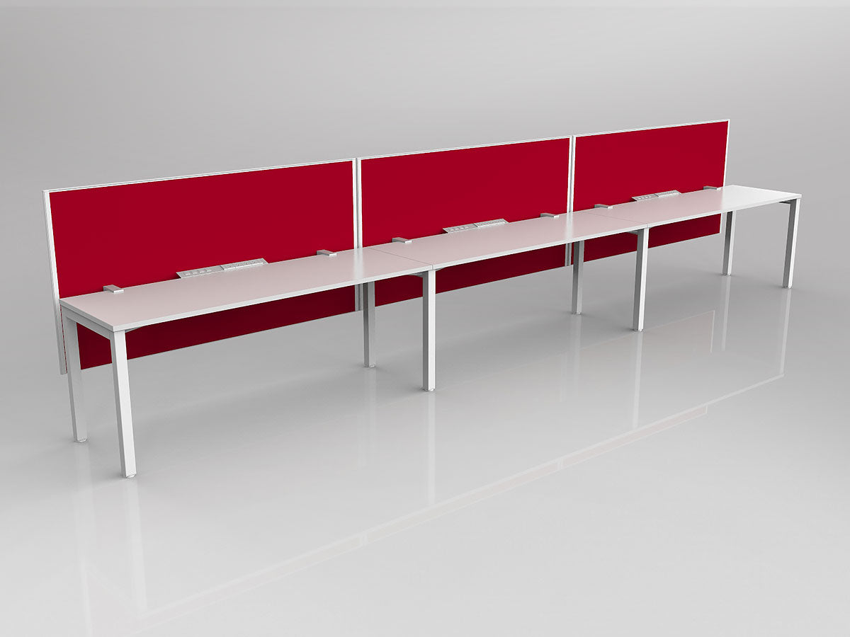 OL Axis 3 User Single Sided Workstation with Hung Screen - Breathe Fabric