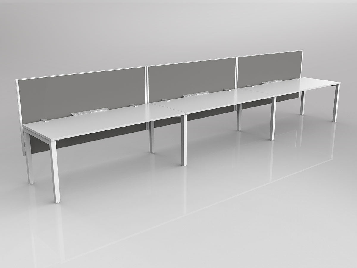 OL Axis 3 User Single Sided Workstation with Hung Screen - Splice Fabric