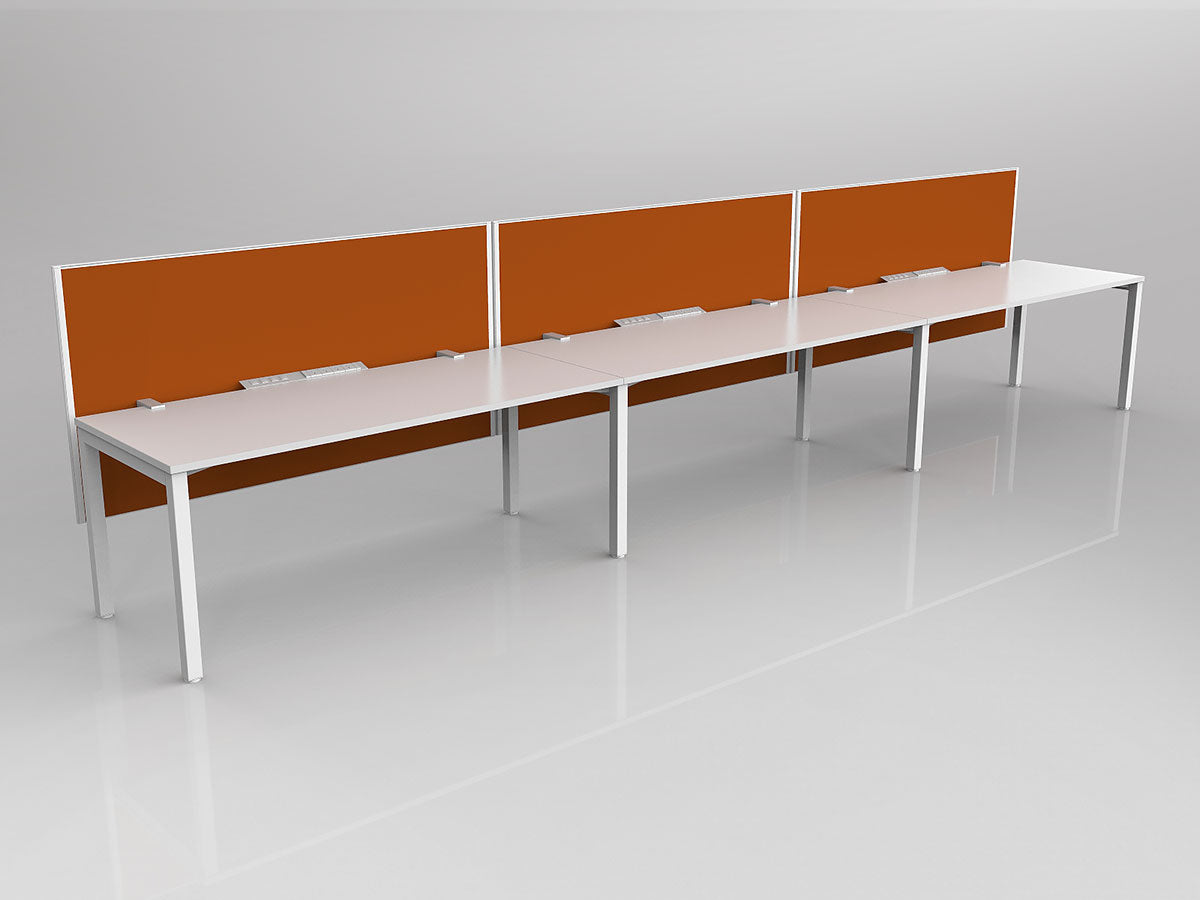 OL Axis 3 User Single Sided Workstation with Hung Screen - Breathe Fabric