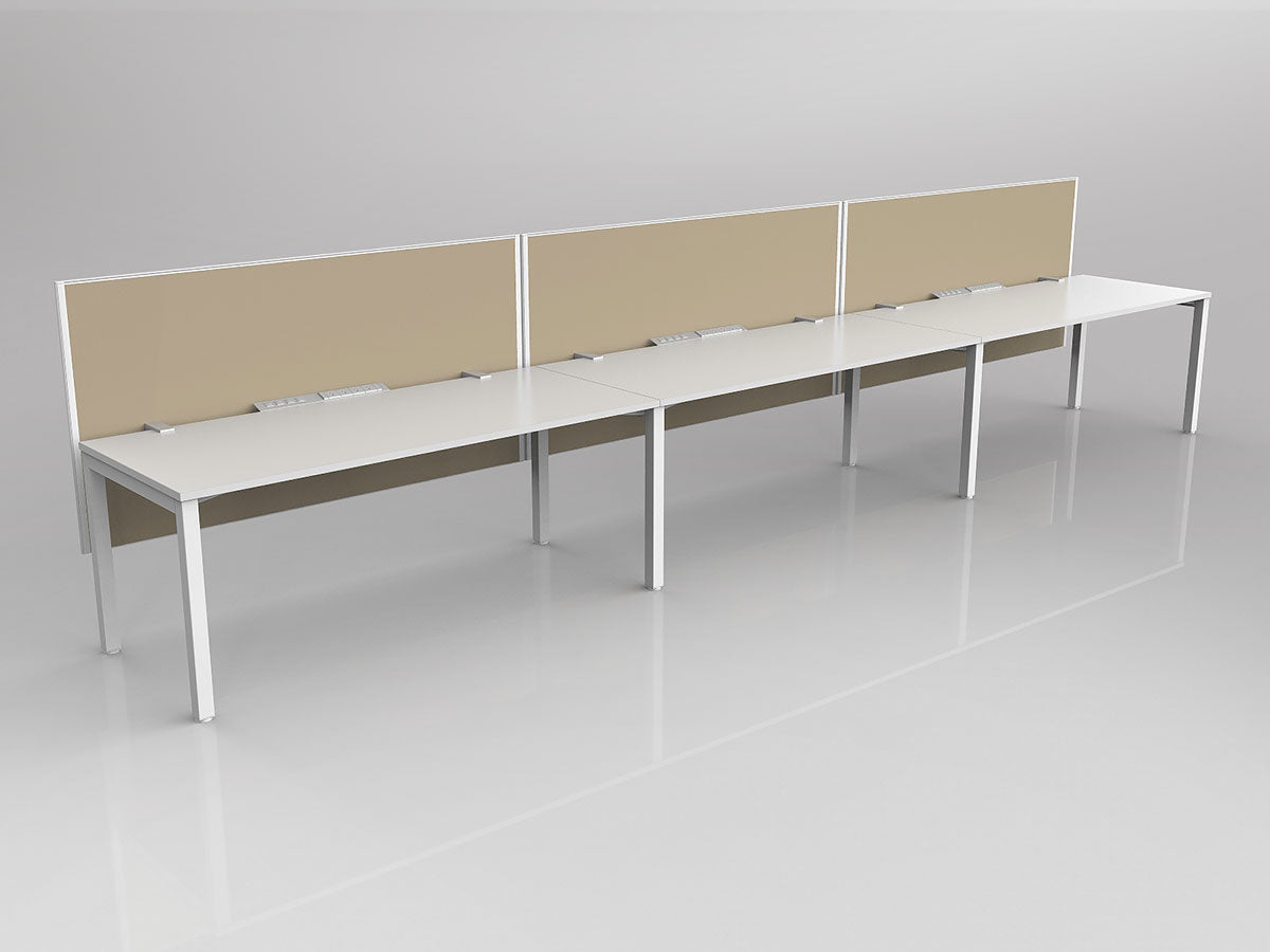 OL Axis 3 User Single Sided Workstation with Hung Screen - Breathe Fabric