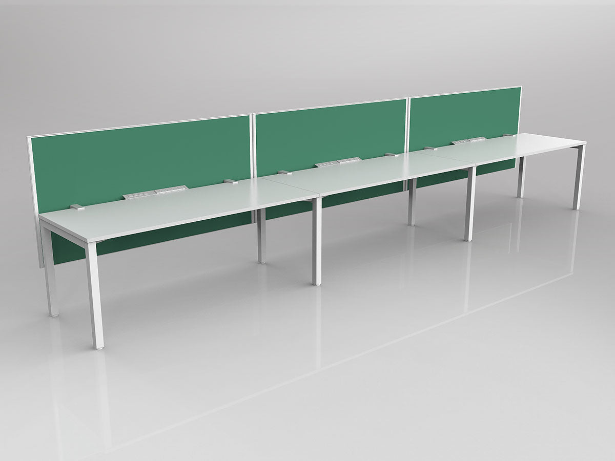 OL Axis 3 User Single Sided Workstation with Hung Screen - Breathe Fabric