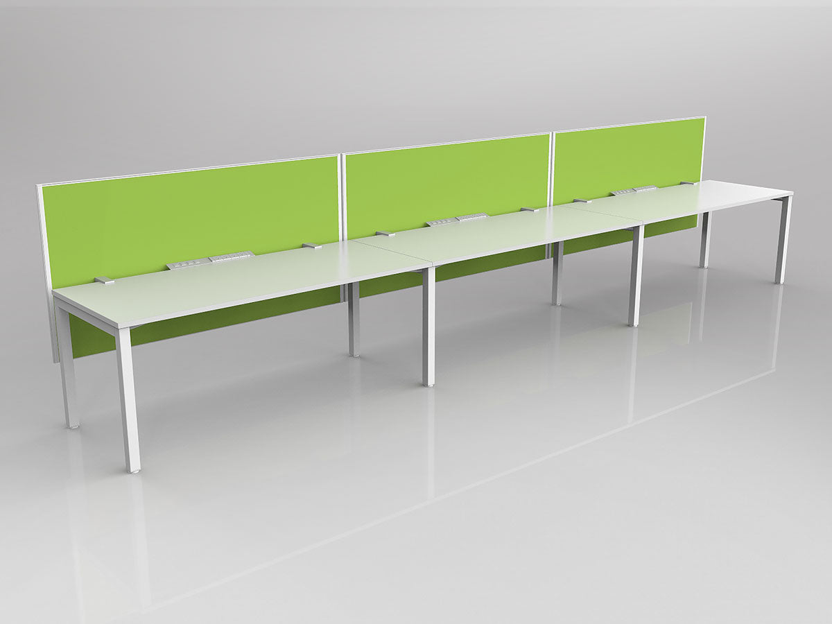 OL Axis 3 User Single Sided Workstation with Hung Screen - Breathe Fabric