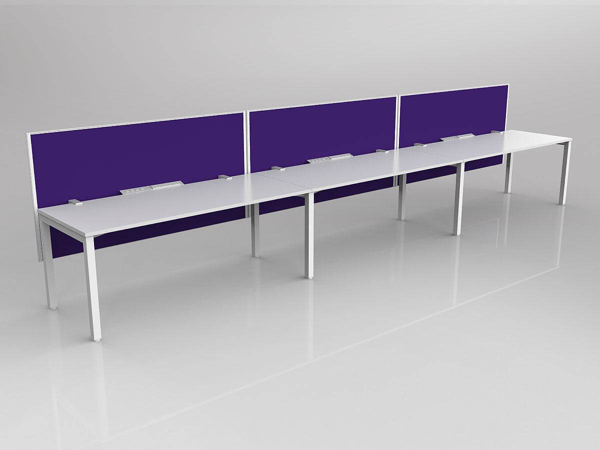 OL Axis 3 User Single Sided Workstation with Hung Screen - Breathe Fabric