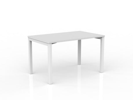 OL Axis Straight Desk – White Top with White Frame