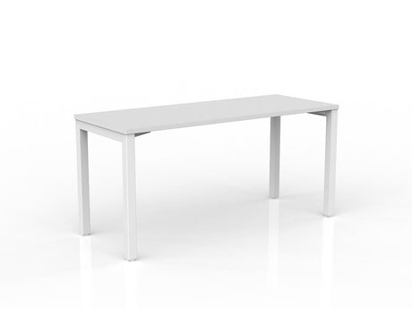 OL Axis Straight Desk – White Top with White Frame