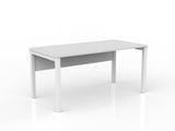 OL Axis Straight Desk with Melamine Modesty – White Top with White Base