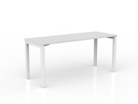 OL Axis Straight Desk – White Top with White Frame