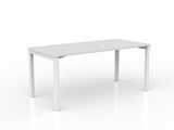 OL Axis Straight Desk – White Top with White Frame