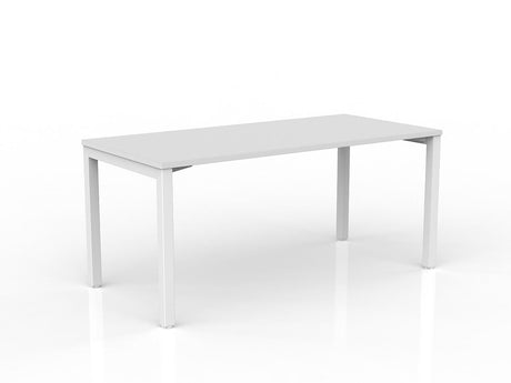 OL Axis Straight Desk – White Top with White Frame