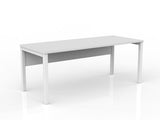 OL Axis Straight Desk with Melamine Modesty – White Top with White Base