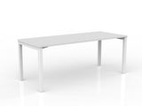 OL Axis Straight Desk – White Top with White Frame