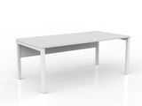 OL Axis Straight Desk with Melamine Modesty – White Top with White Base