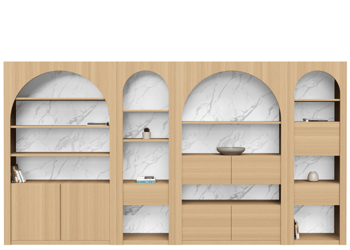 DD Aako Arched Storage Wall Unit with 2 Shelves