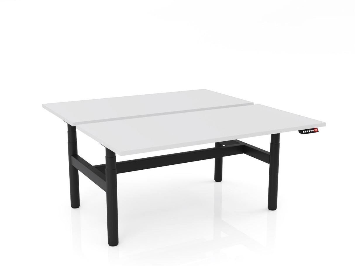 OL Agile Electric Height Adjustable Desk in White Top Black Frame