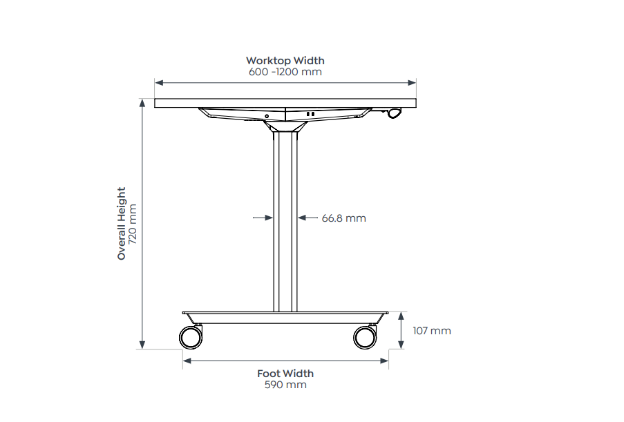 OL Agile Mobile Flip Table Frame