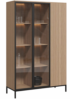 DD Allegra Aluminium Framed Glass Door Cabinet with 6 Shelves
