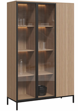 DD Allegra Aluminium Framed Glass Door Cabinet with 6 Shelves