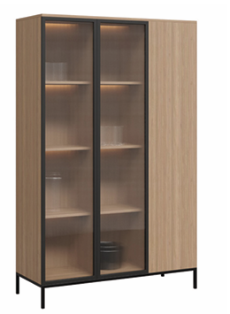 DD Allegra Aluminium Framed Glass Door Cabinet with 6 Shelves