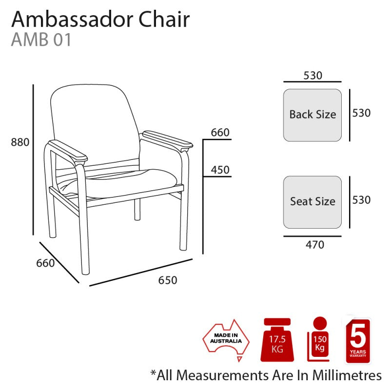 MA Ambassador Single Armchair with Castors