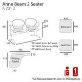 MA Anne Polypropylene Seat and Back Metal Frame Beam Seating