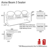 MA Anne Polypropylene Seat and Back Metal Frame Beam Seating