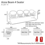 MA Anne Polypropylene Seat and Back Metal Frame Beam Seating