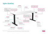 OL Agile 120° Electric Height Adjustable Round Leg Workstation