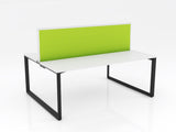 Ol Anvil Desk 2-User Double Sided Workspace with Breathe Fabric Screen & Black Frame