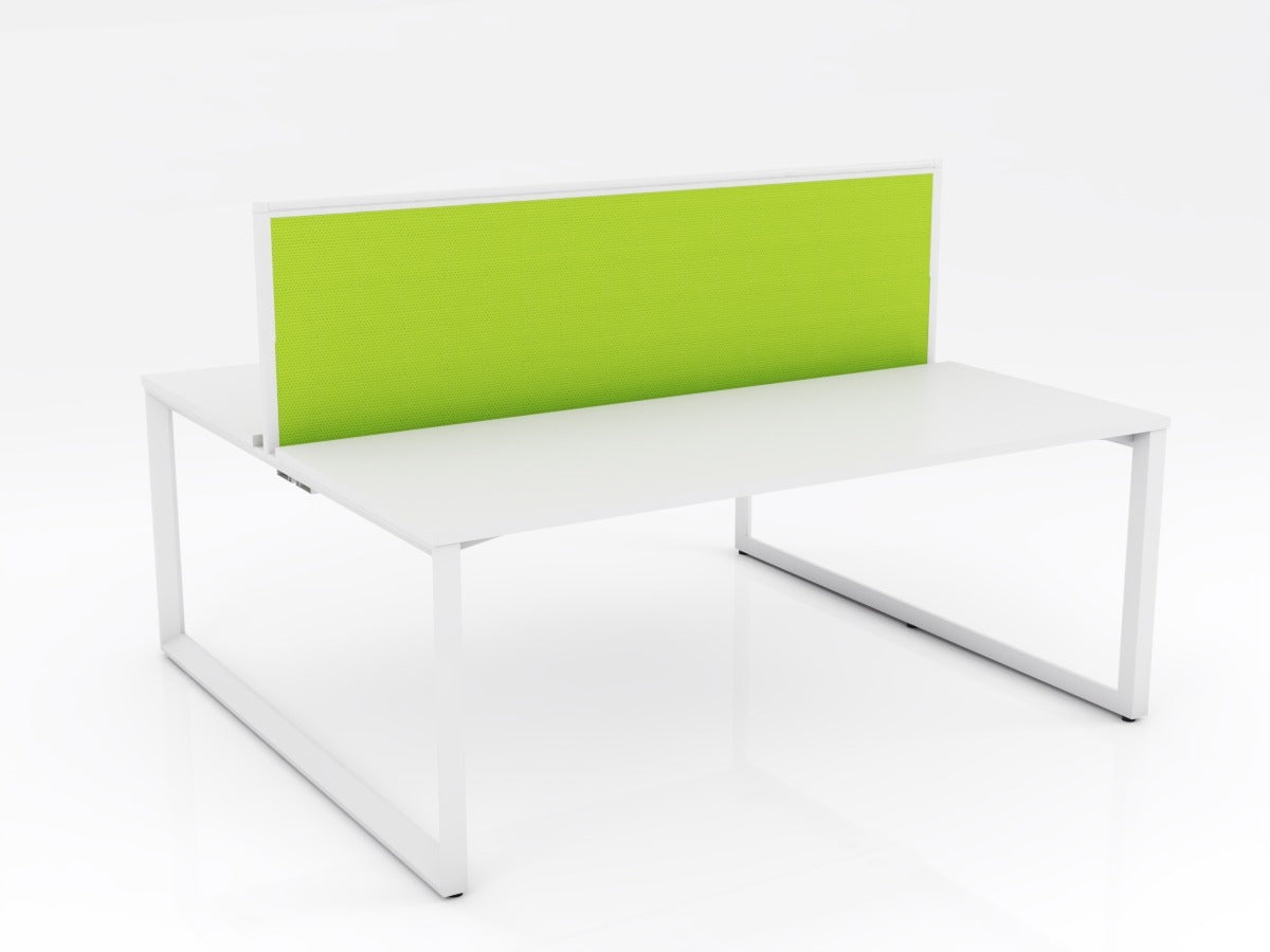 Ol Anvil Desk 2-User Double Sided Workspace with Breathe Fabric Screen