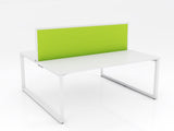 Ol Anvil Desk 2-User Double Sided Workspace with Breathe Fabric Screen