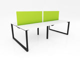 Ol Anvil Desk 4-User Double Sided Workspace with Breathe Fabric Screen & Black Frame