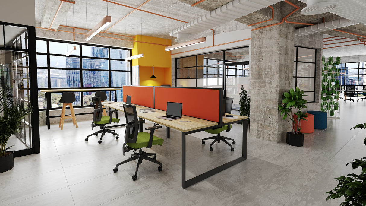 OL Studio50 Screen for Agile Shared Desk with Black Frame