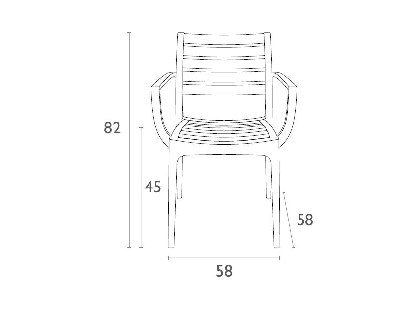 FL Ares 5 Piece Outdoor Dining Setting with Artemis Armchair