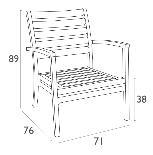 FL 3 Piece Outdoor Poolside Setting with Artemis XL Armchair