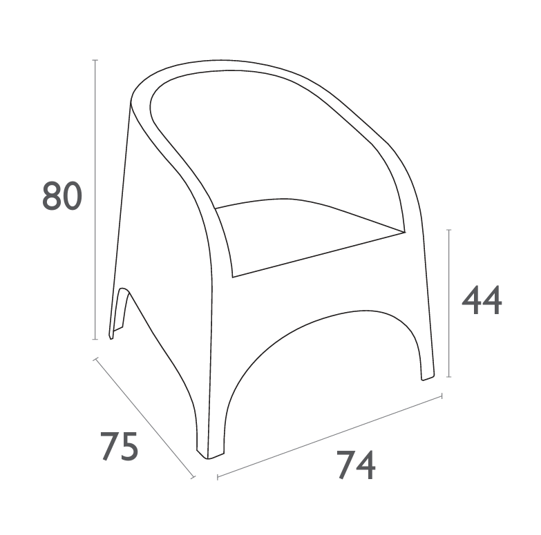 FL Aruba Hospitality Outdoor Stackable Armchair