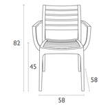 FL 7 Piece Vegas Outdoor Extendable Dining Table Setting with Artemis Armchair