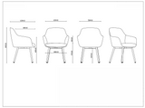 RL Aspen Fabric Upholstered 4 Metal Leg Visitor Tub Chair