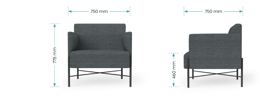 OL Avalon Fabric Upholstered Reception Area Armchair