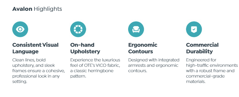 OL Avalon Fabric Upholstered Reception Area Armchair