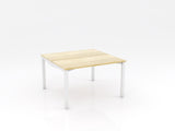 OL Axis Stretch Double Sided Desk – Oak Top with White Frame