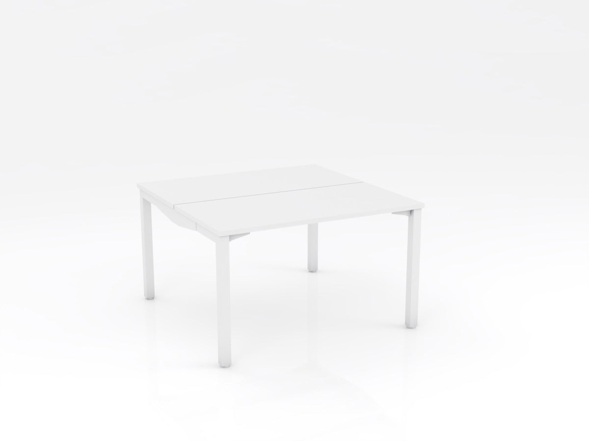 OL Axis Stretch Double Sided Desk – White Top with White Frame