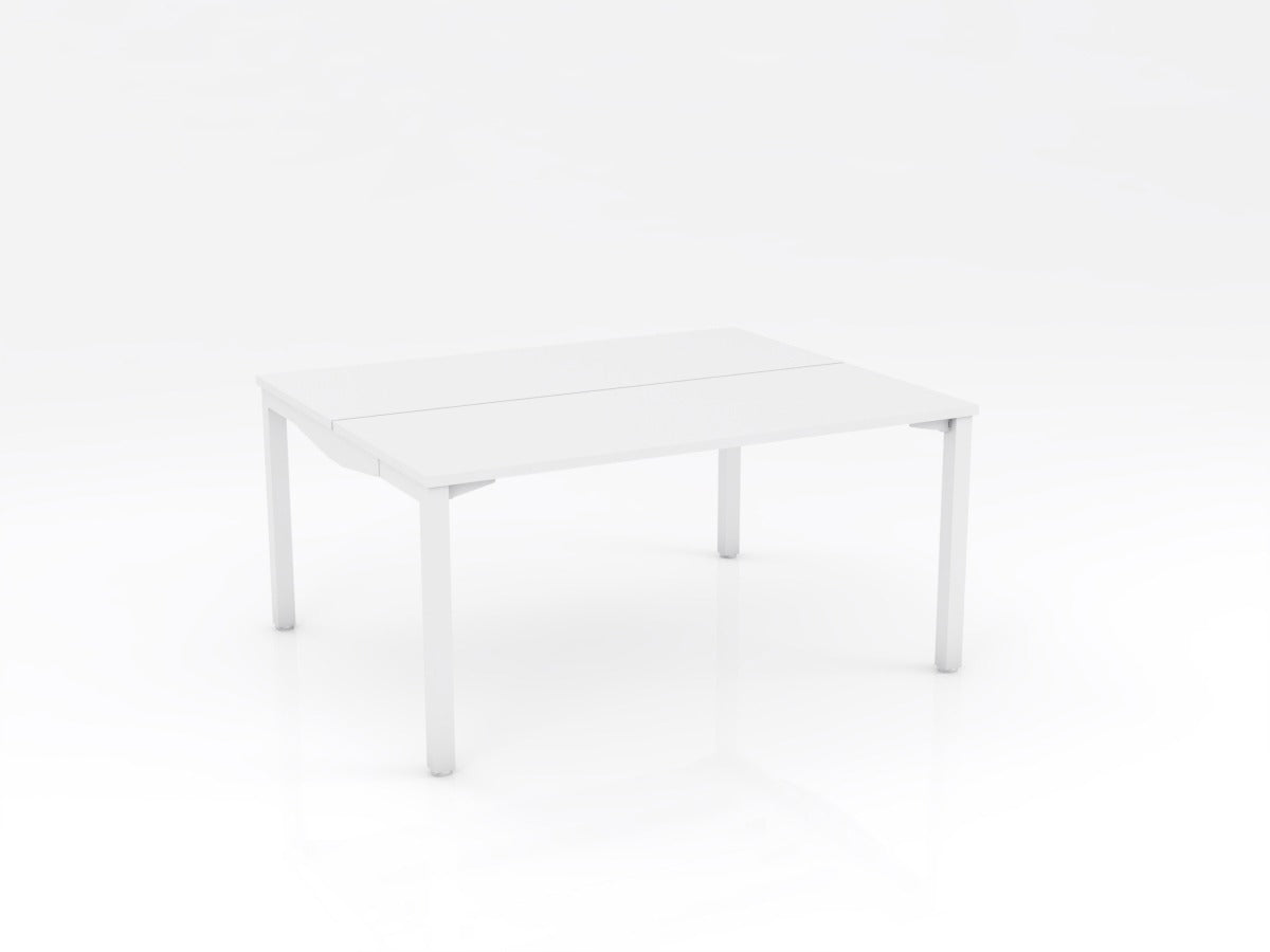 OL Axis Stretch Double Sided Desk – White Top with White Frame