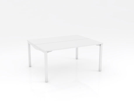 OL Axis Stretch Double Sided Desk – White Top with White Frame