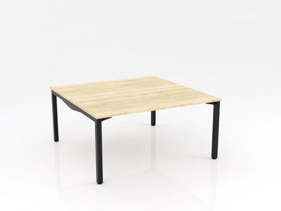 OL Axis Stretch Double Sided 2 User Desk – Oak Top with Black Frame