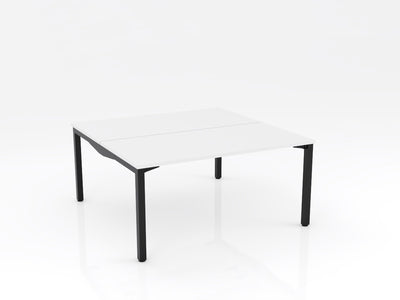 OL Axis Stretch Double Sided 2 User Desk – White Top Black Frame