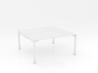 OL Axis Stretch Double Sided 2 User Desk – White Top with White Frame