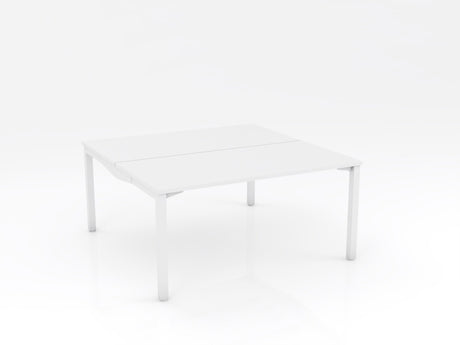 OL Axis Stretch Double Sided Desk – White Top with White Frame