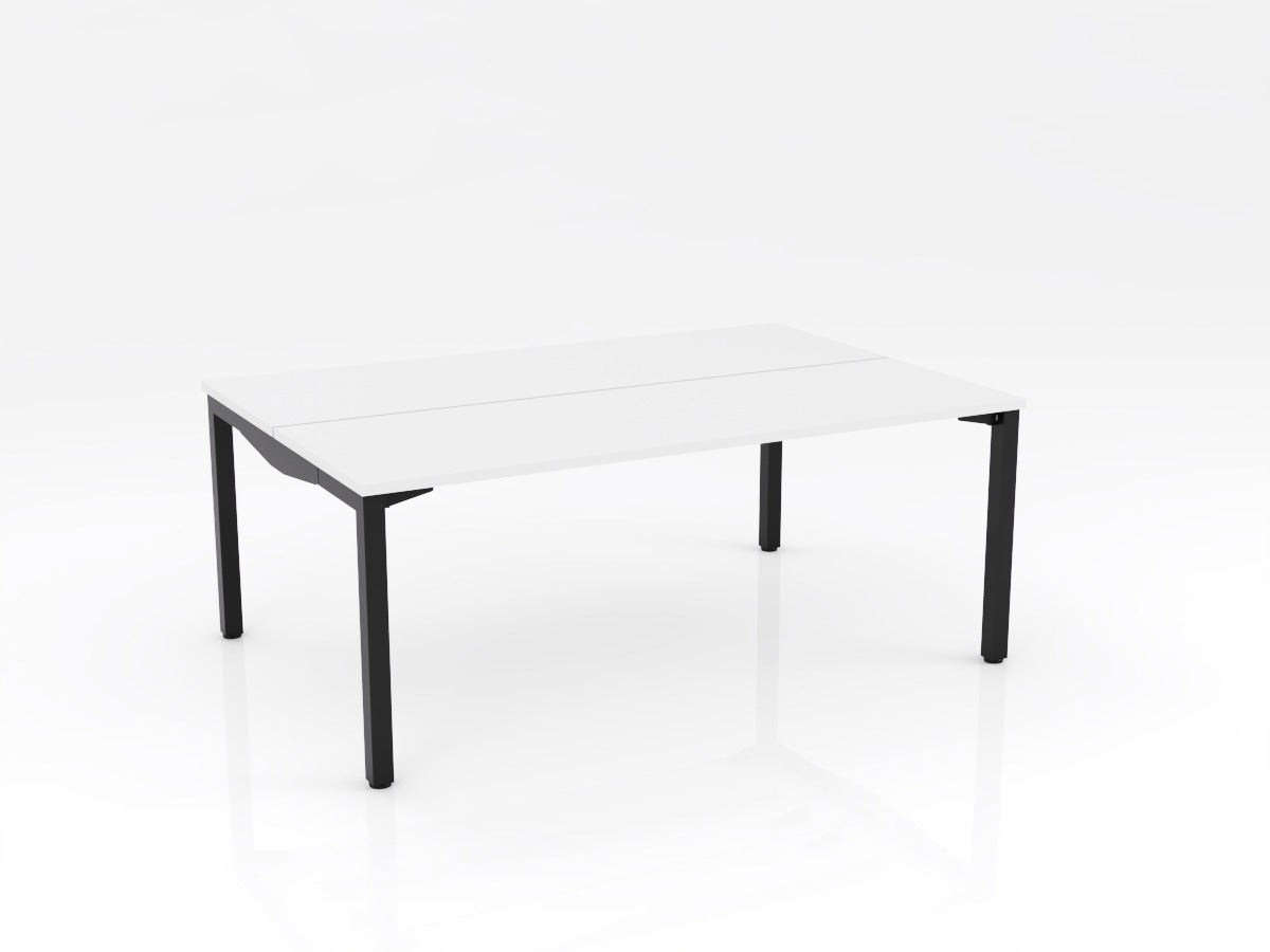 OL Axis Stretch Double Sided Desk – White Top with Black Frame