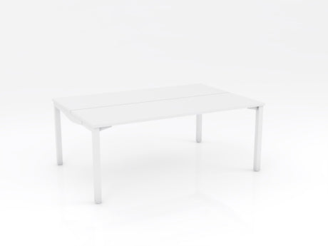 OL Axis Stretch Double Sided Desk – White Top with White Frame